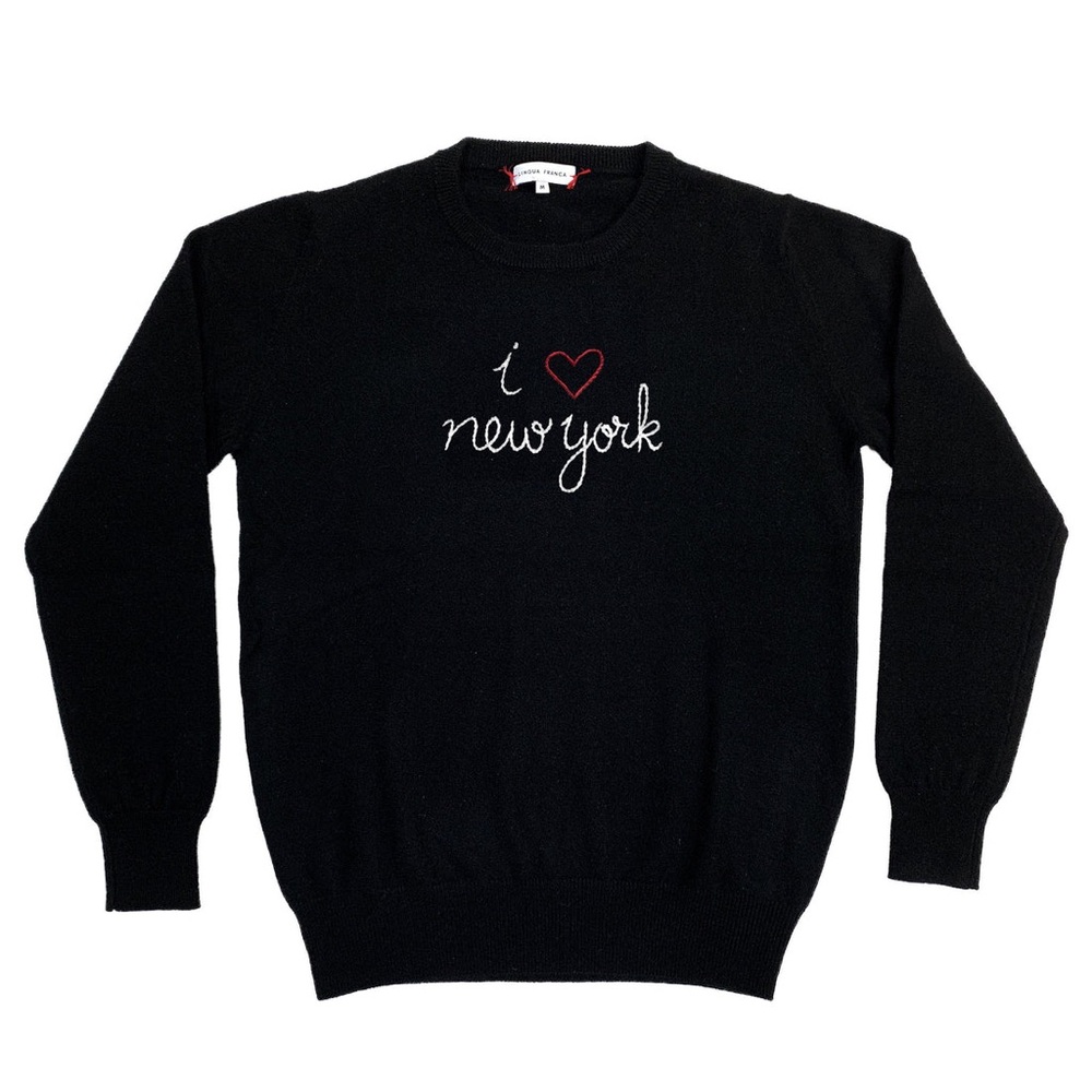 Lingua Franca “I Heart New York” Cashmere Crewneck (size L)
